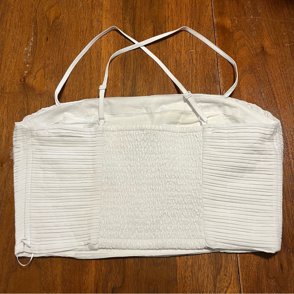 Madewell Poplin Crop Tube Top sz 4 NWT, Preppy, Summer - Picture 5 of 8
